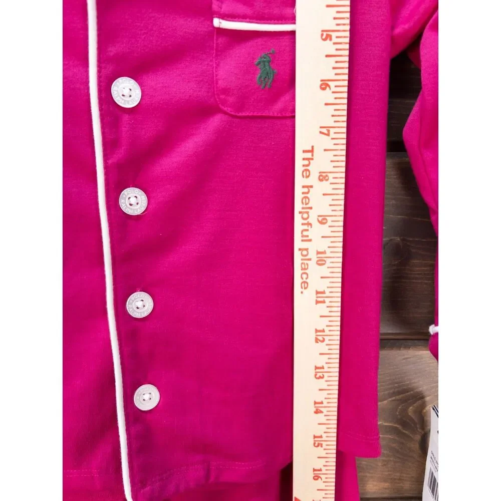 Polo Ralph Lauren Girls Jersey Sleep Set Preppy Pink 4T NWT Pajamas